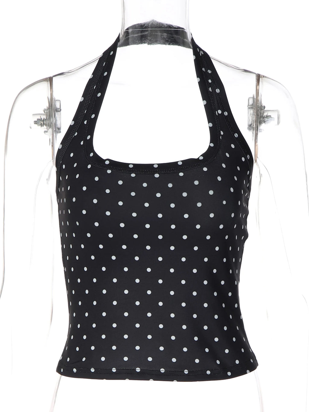 Top Halter com Bolinhas e Costas Abertas