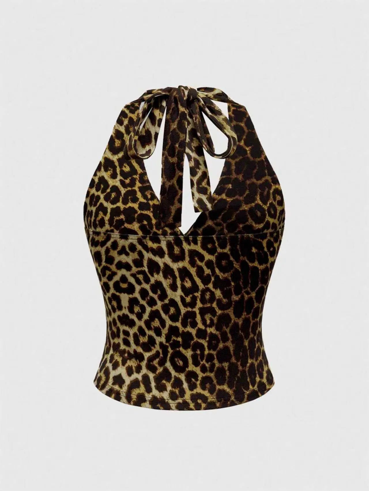 Top Halter com Estampado Leopardo